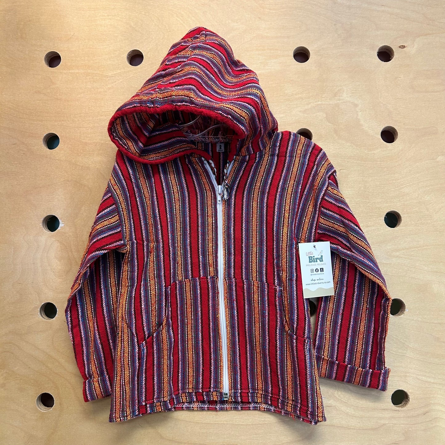 Multi-Color Striped Baja Zip Hoodie