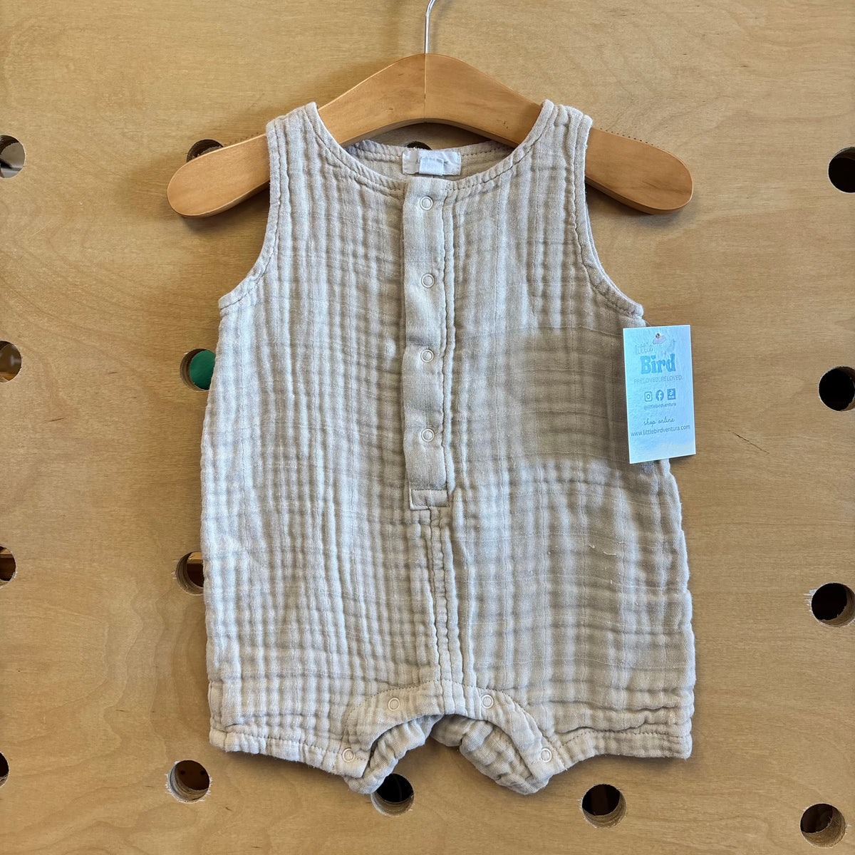 Cream Gauze Snap Romper