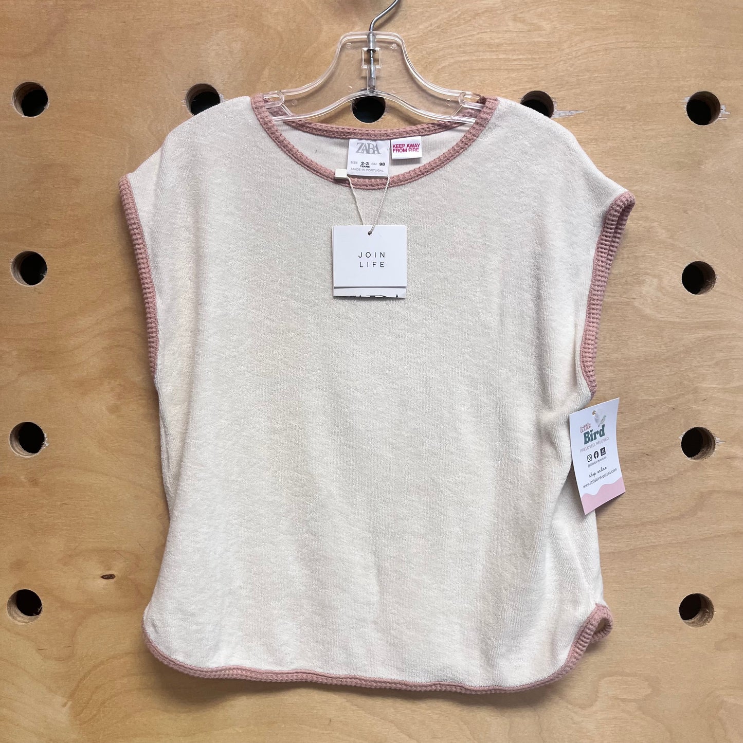 Cream & Mauve Terry Top NEW!