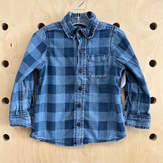 Chambray Checkerboard Button Up