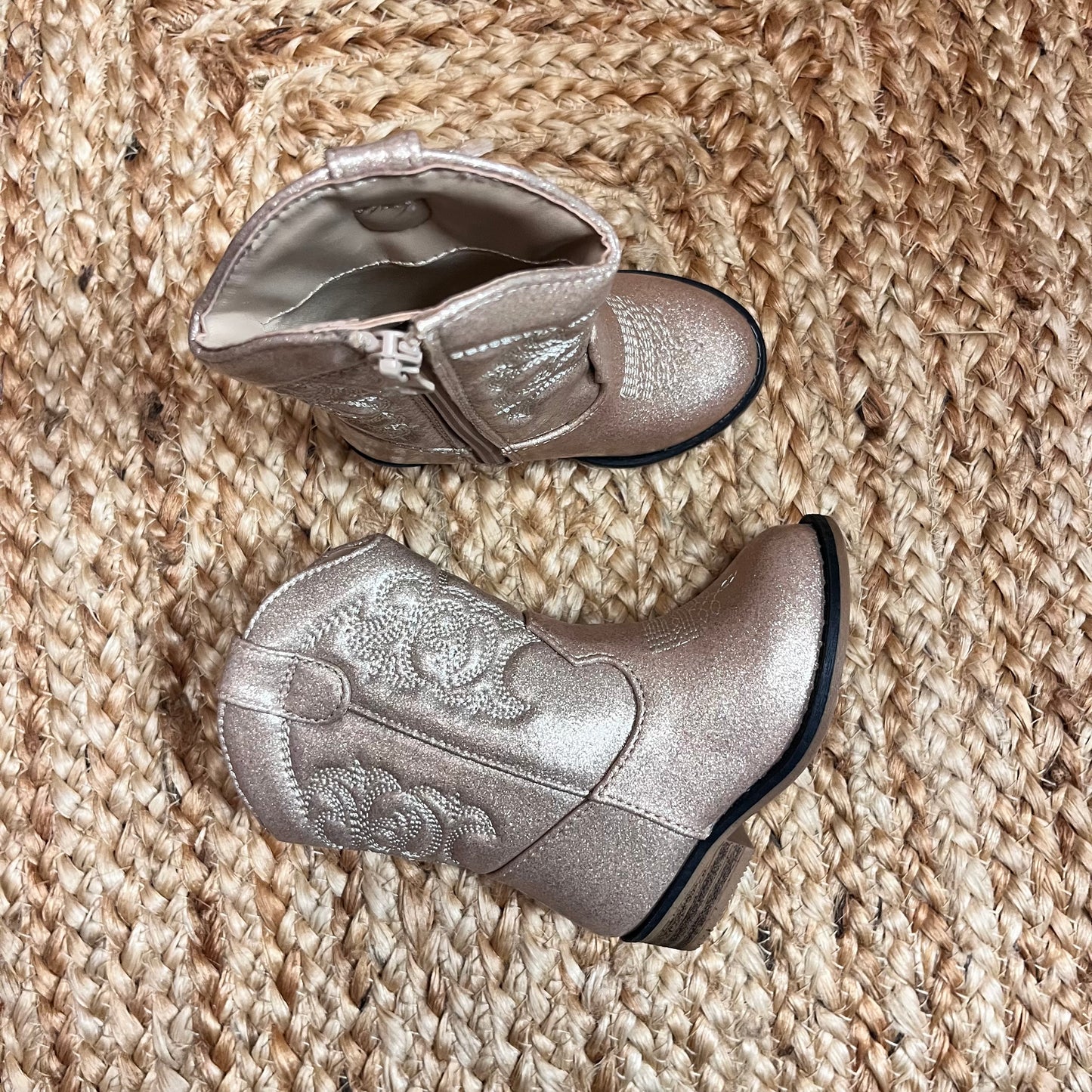 Pink & Gold Glitter Cowgirl Boots