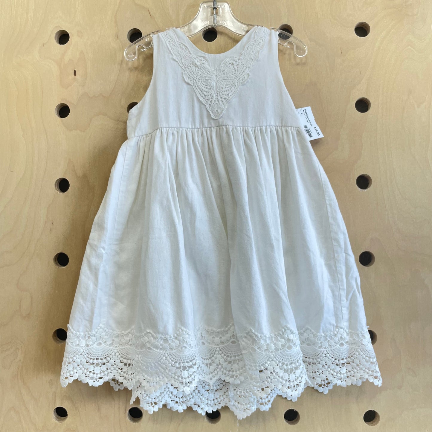 White Lace Trim Dress