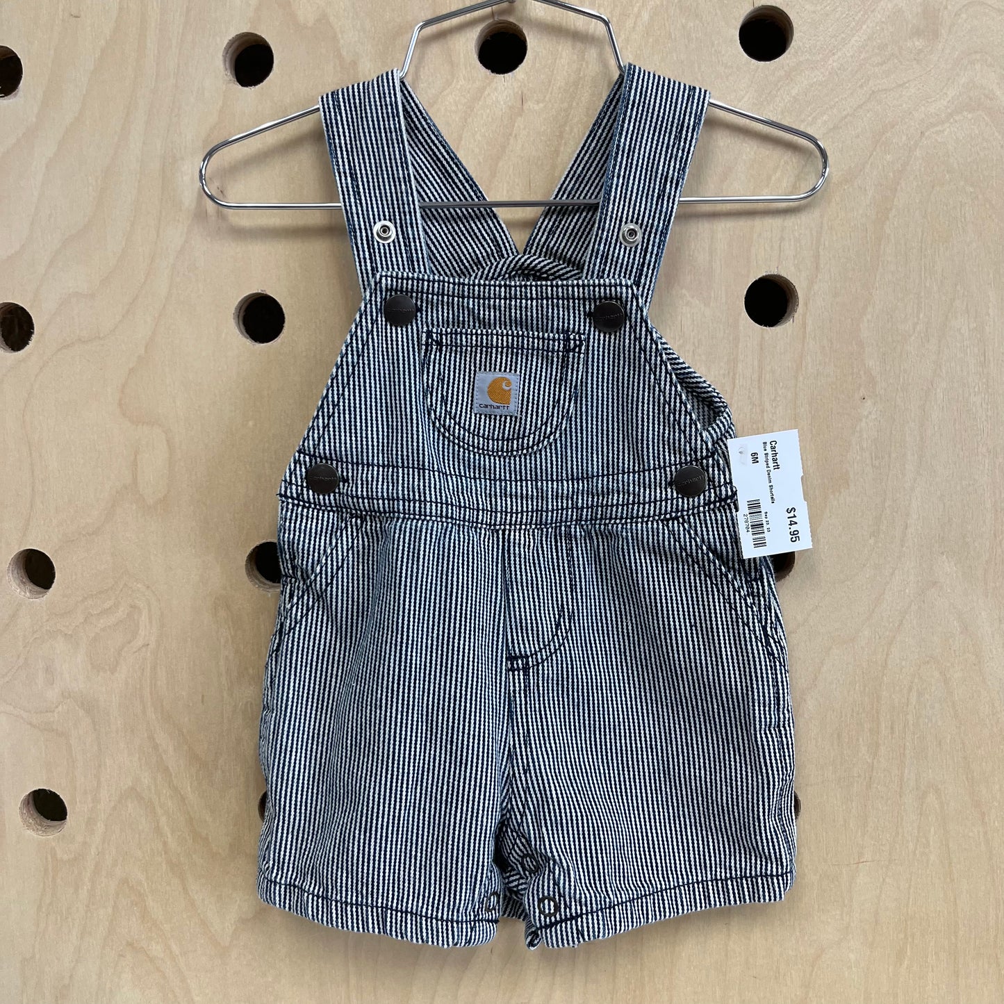 Blue Striped Denim Shortalls