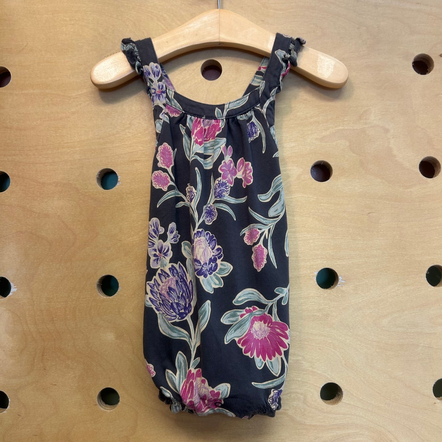 Grey Floral Romper