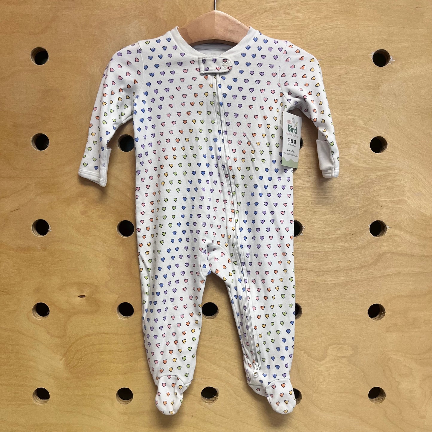 Multicolopr Hearts Pima Cotton Footies