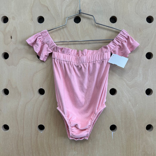 Pink Suede-Like Bodysuit