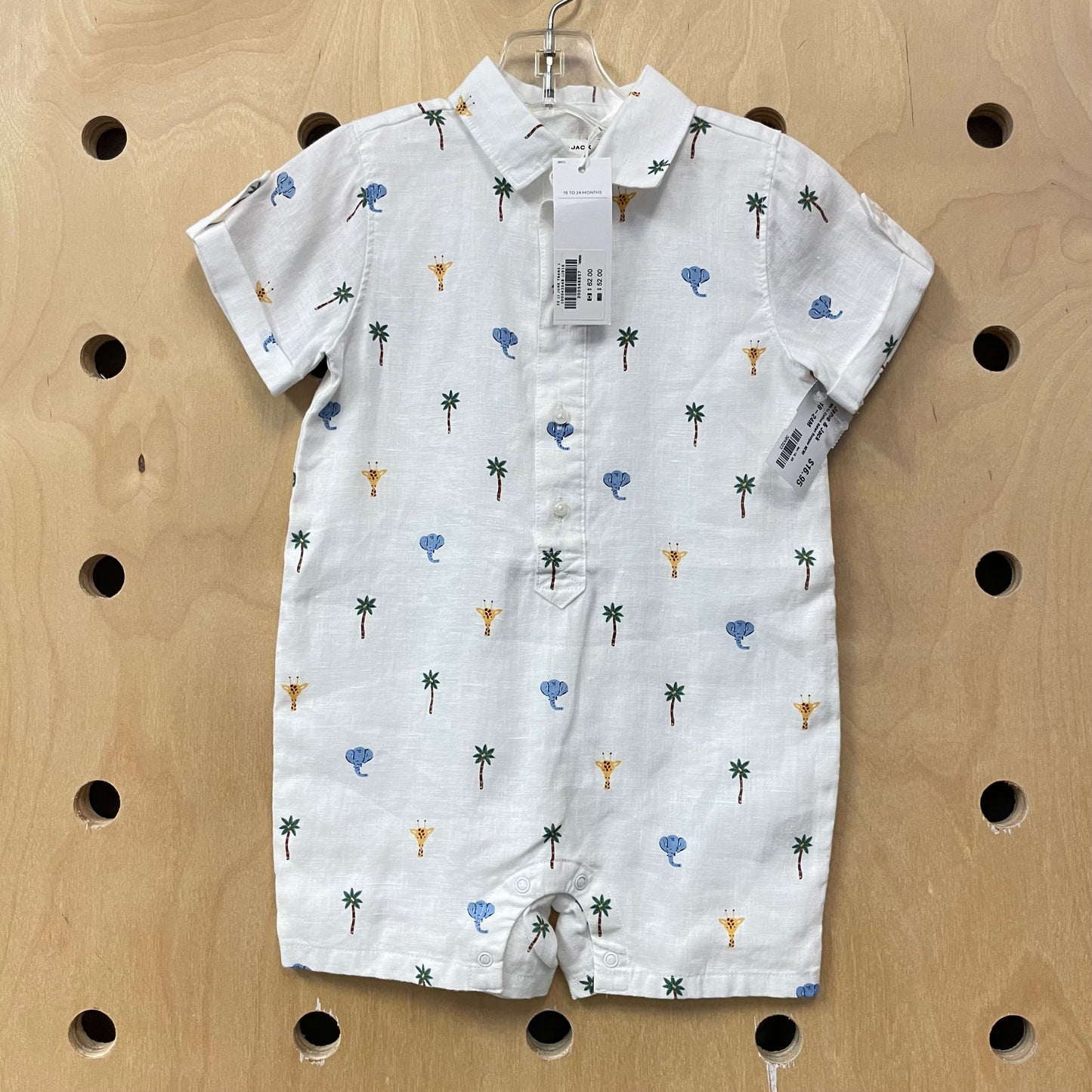 White Cotton Safari Romper NEW!