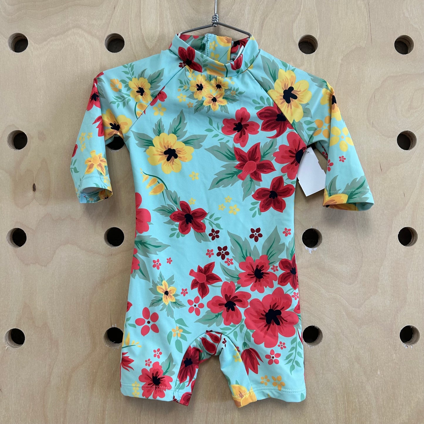 Tropical Floral Rashguard Swimsuit