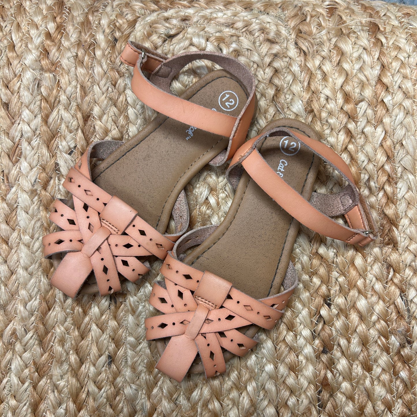 Tan Huarache Ankle Strap Sandals