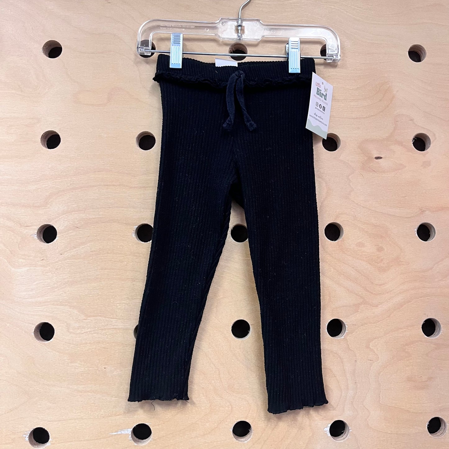 Black Ribbed Leggings
