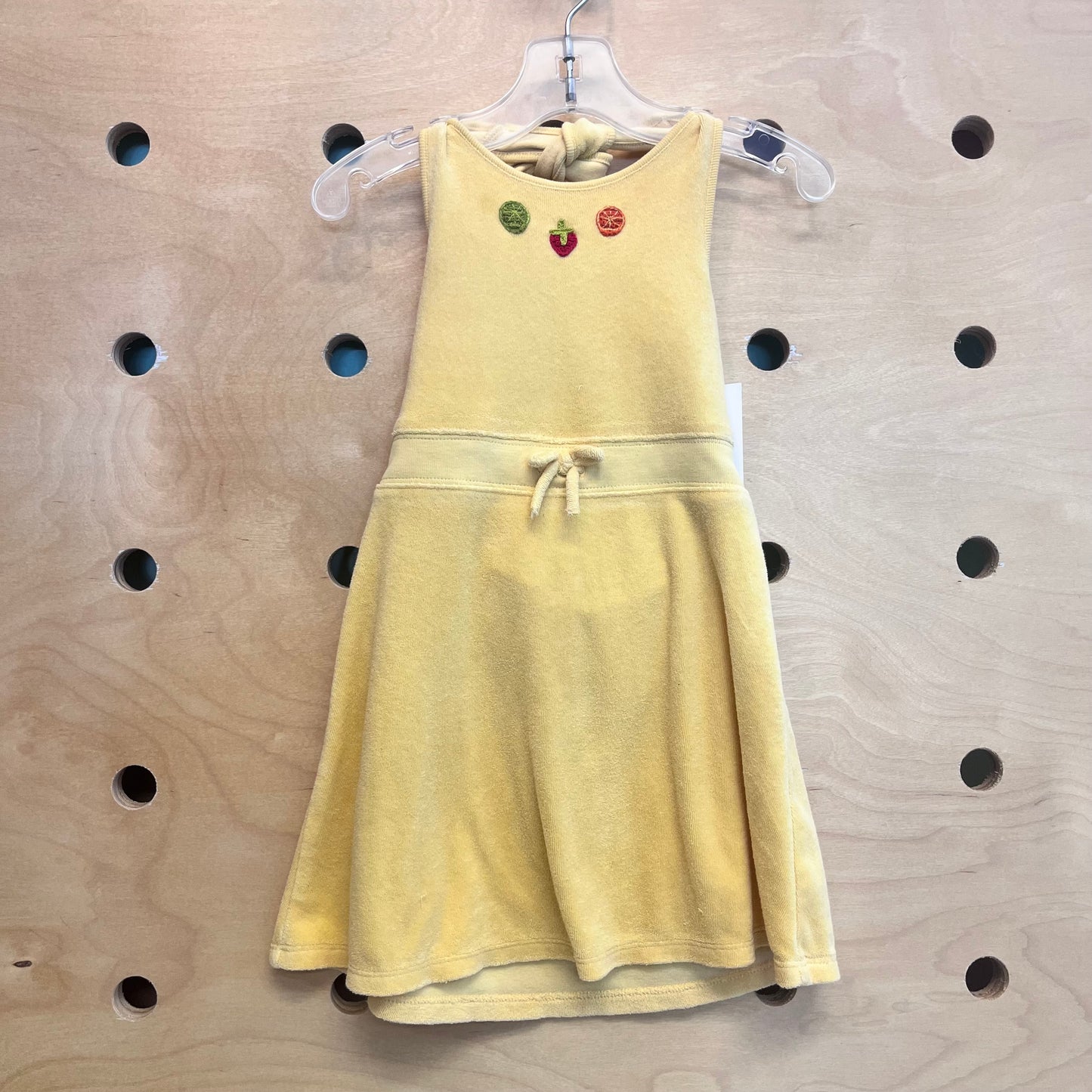 Yellow Terry Fruits Halter Dress
