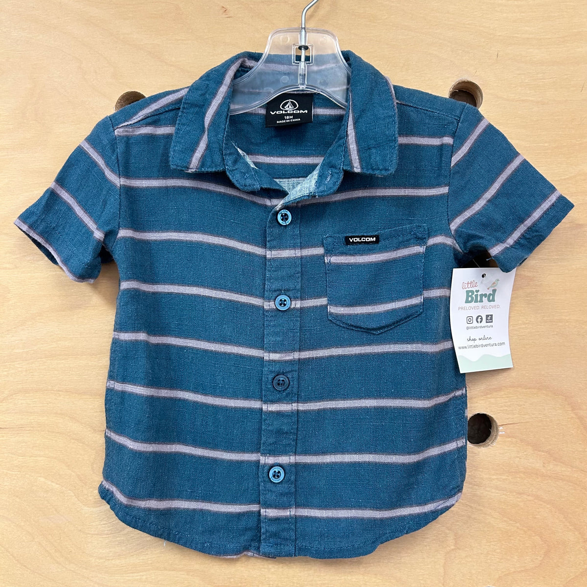 Viscose-Blend Striped Button Up