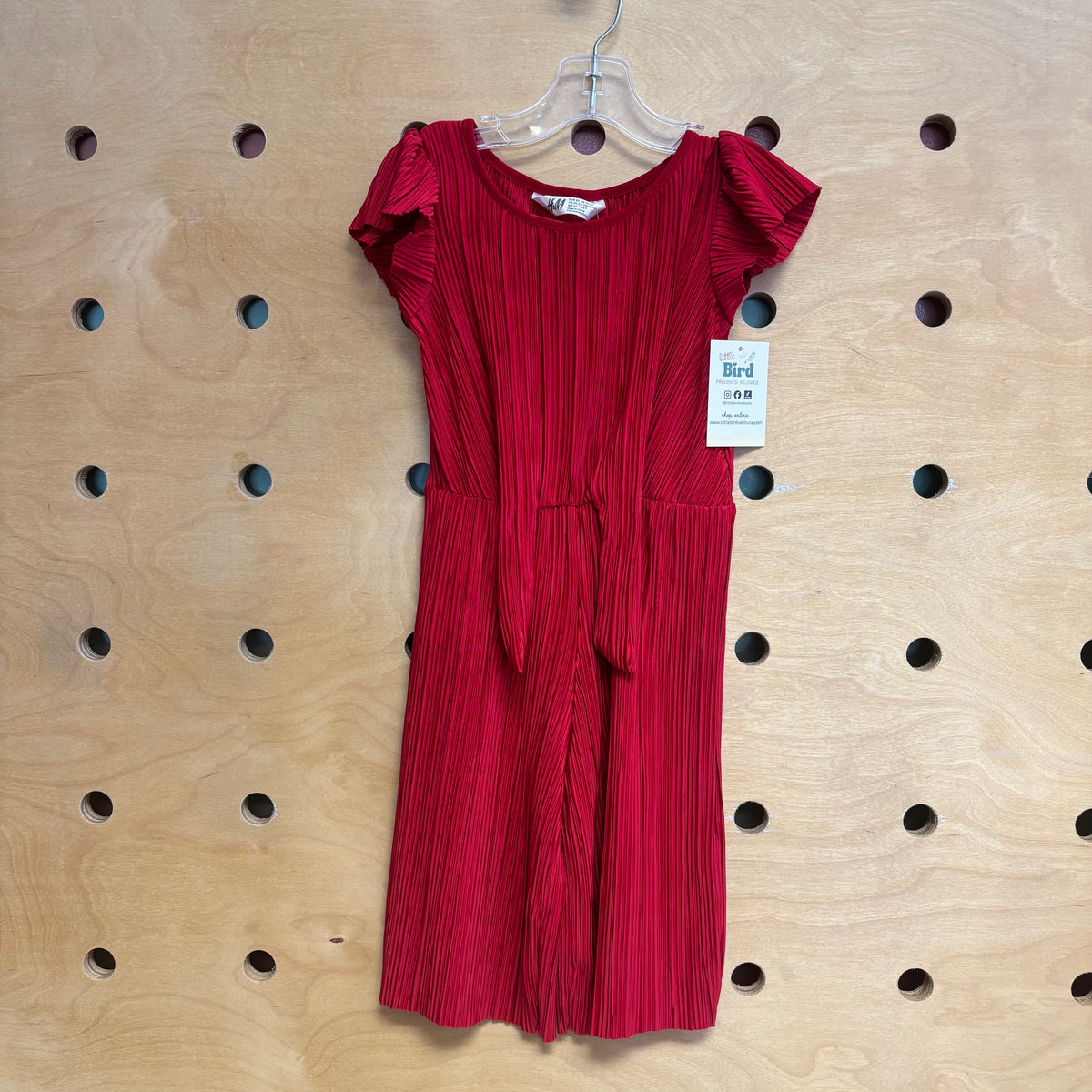 Red Textured Romper