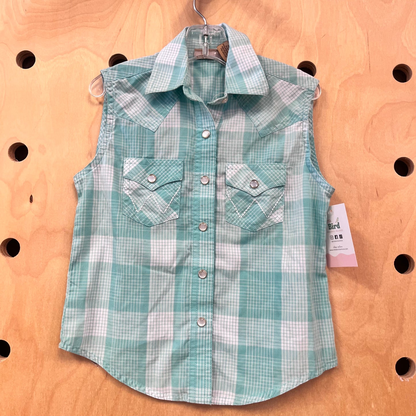 Teal Snap Western Tank