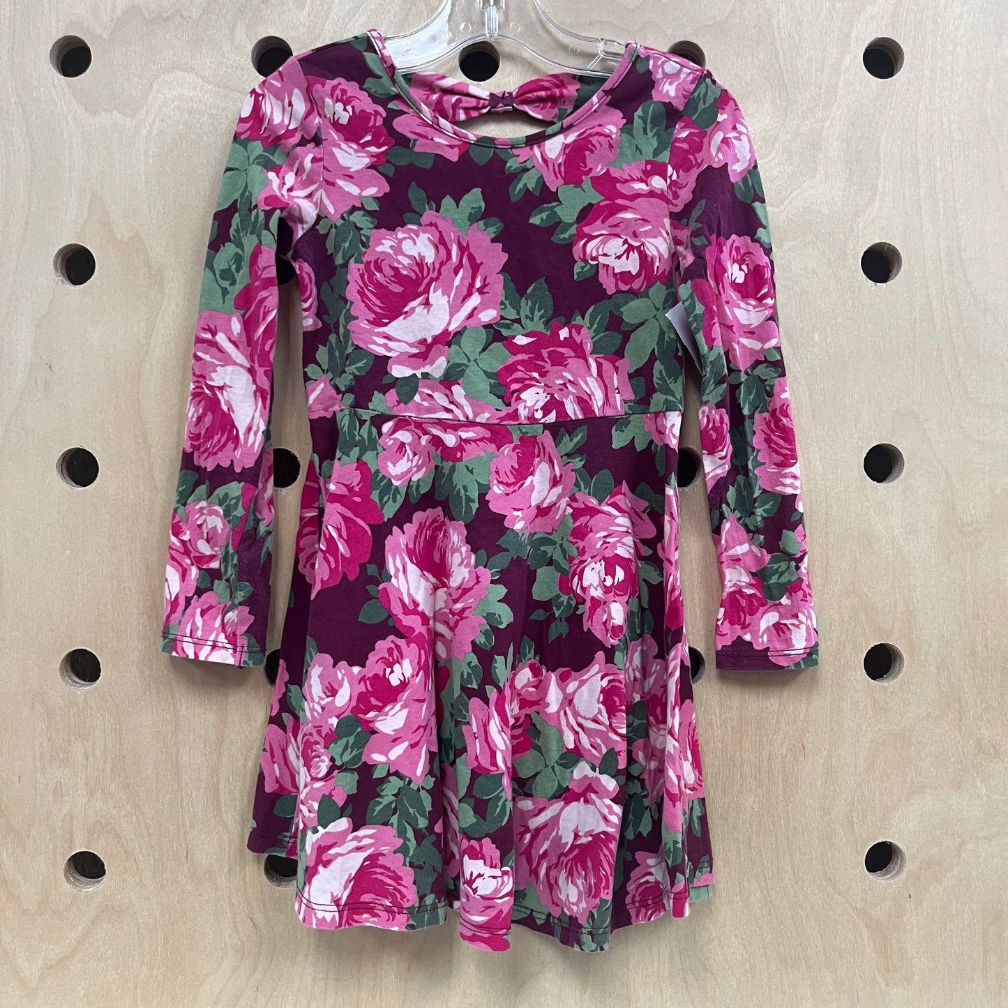 Pink Floral LS Dress