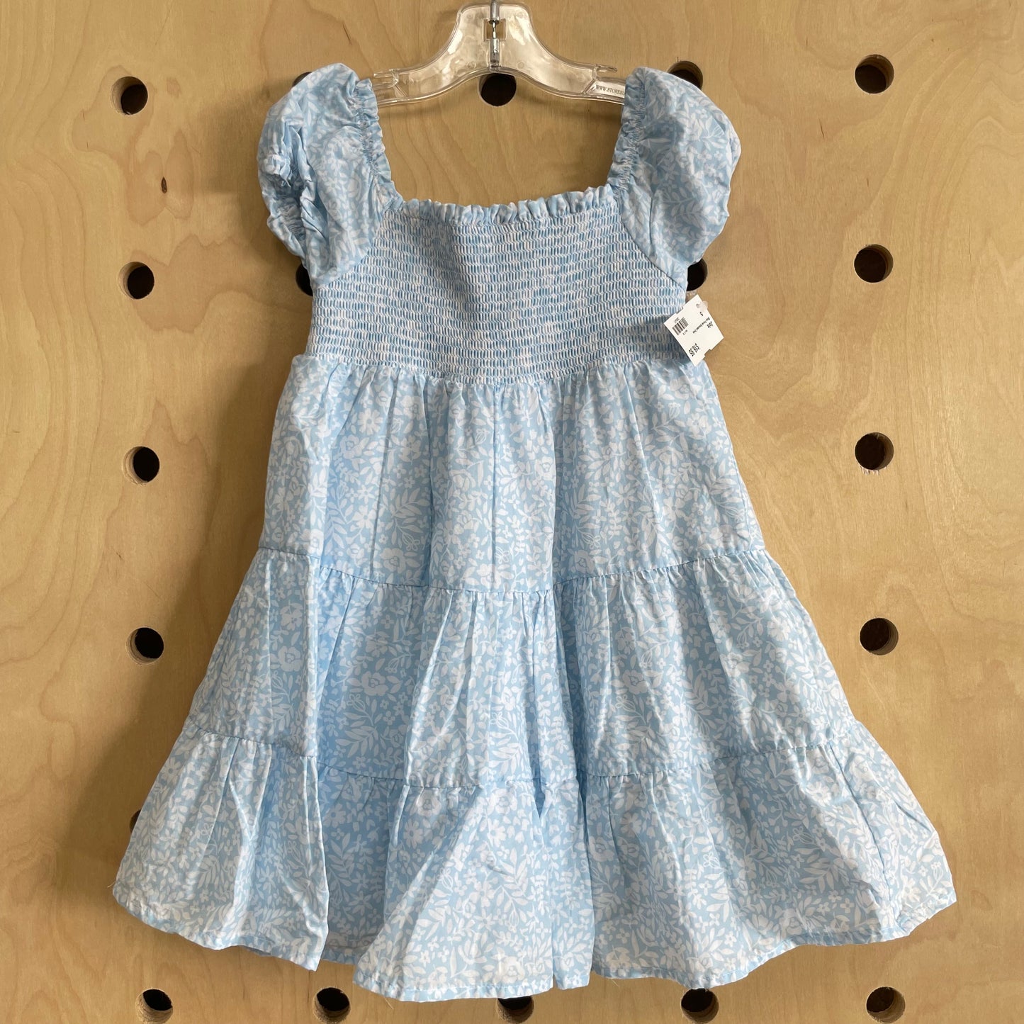 Blue Floral Smocked Dress