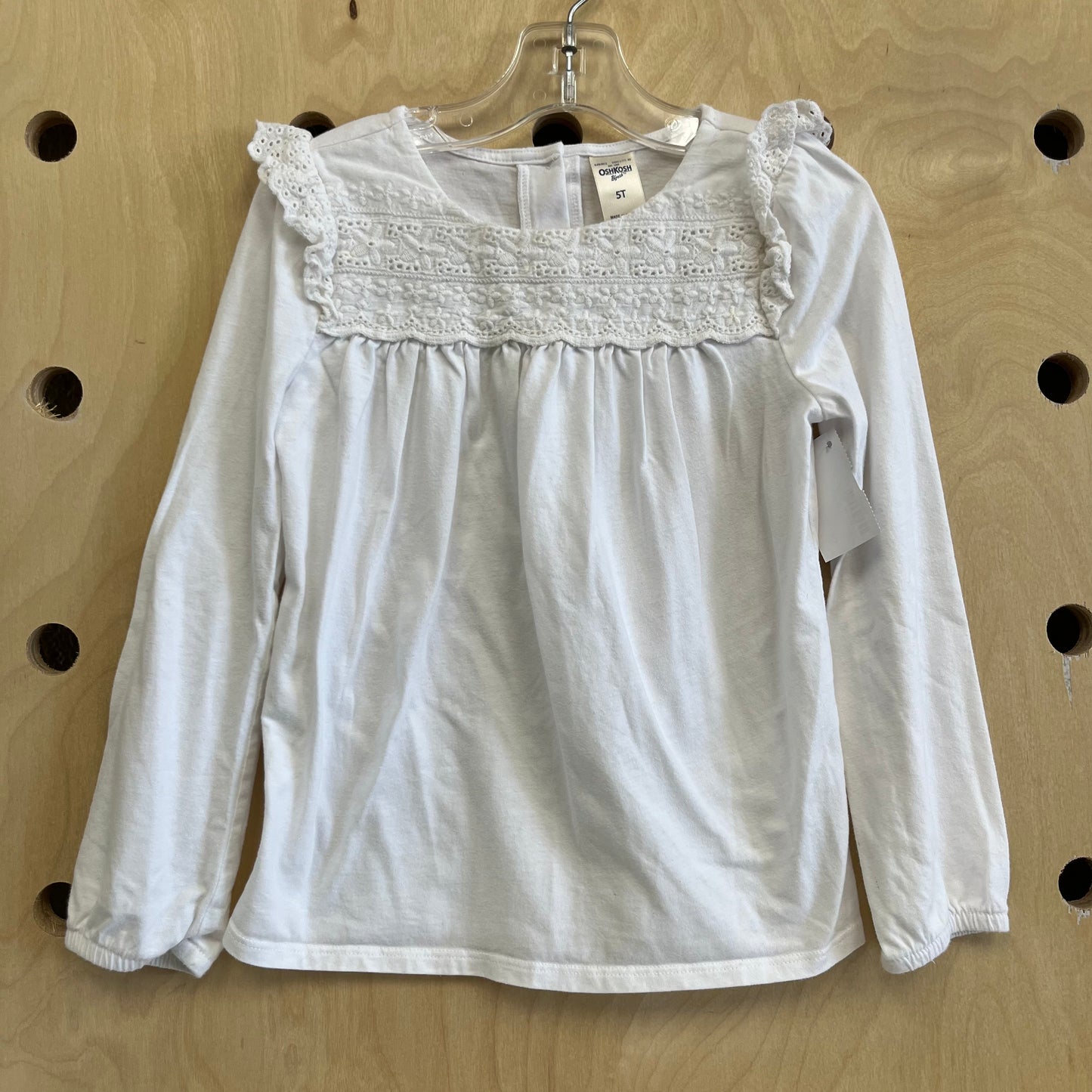 White Lace Neck Top