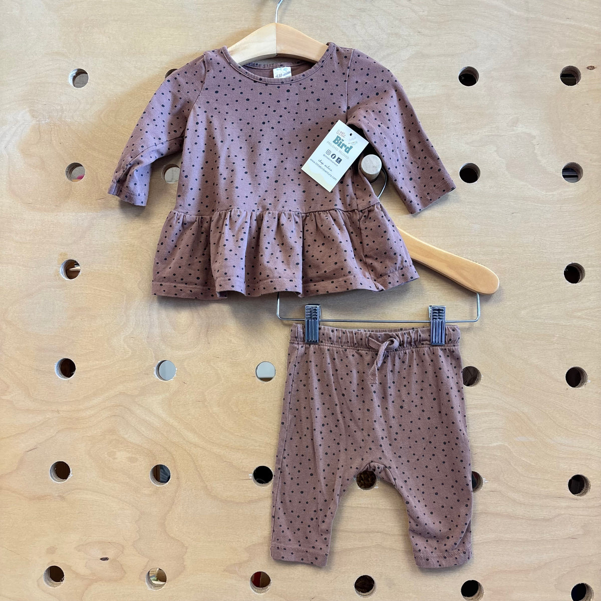 Organic Brown/Black Polka Dot Outfit