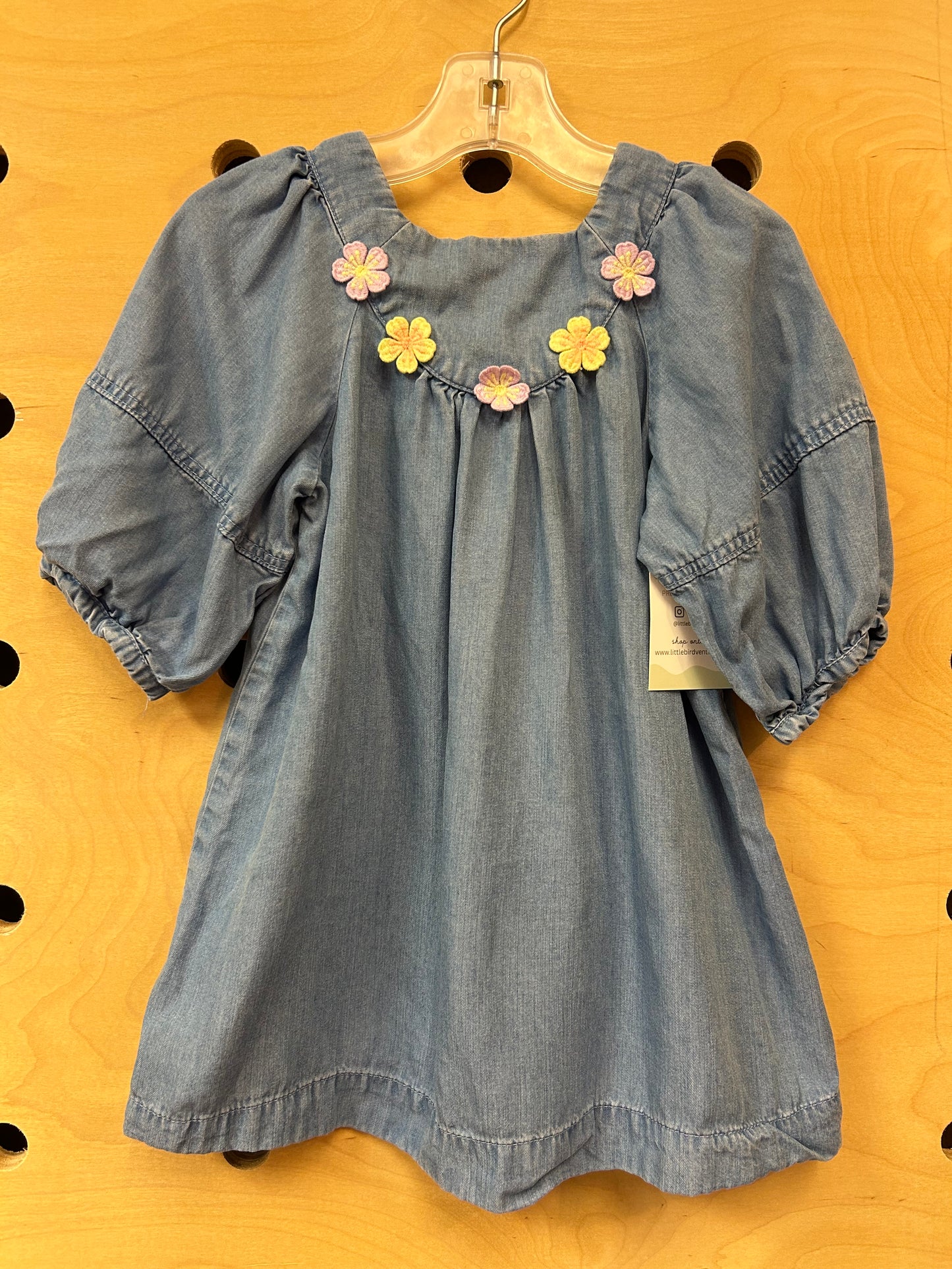 Chambray Floral Patches Dress