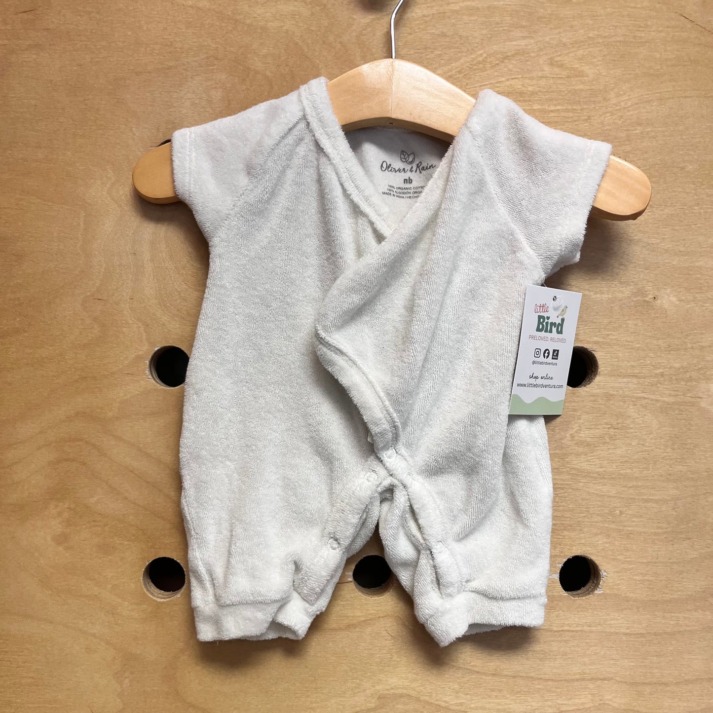Organic White Terry Romper