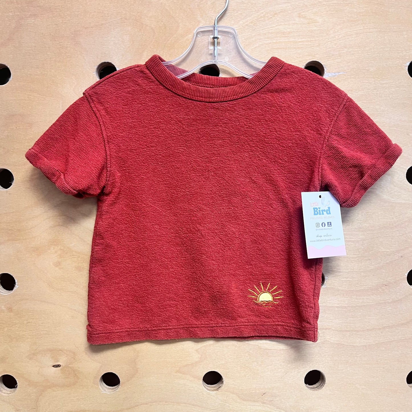 Rust Embroidered Sun Tee