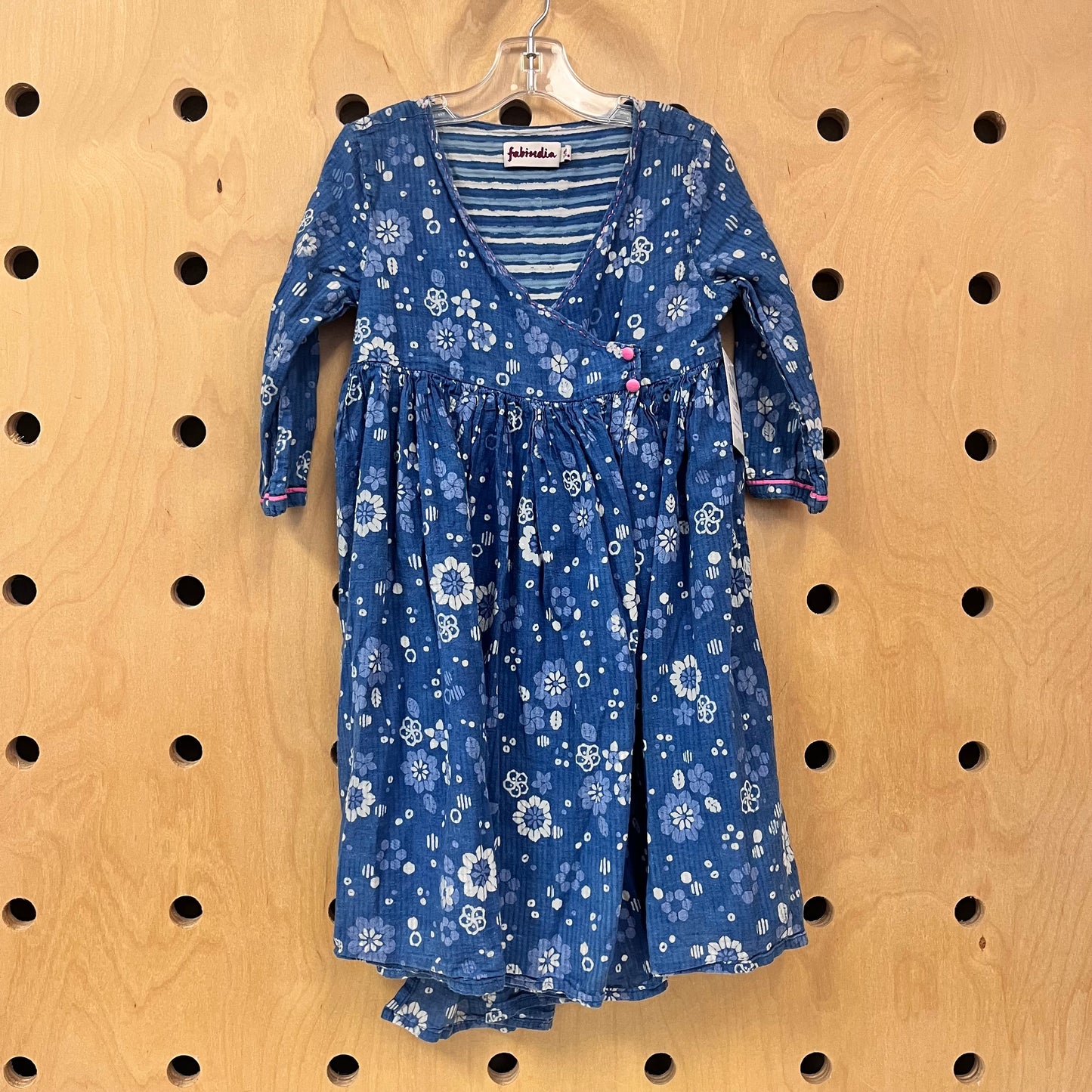 Blue Floral Wrap Dress