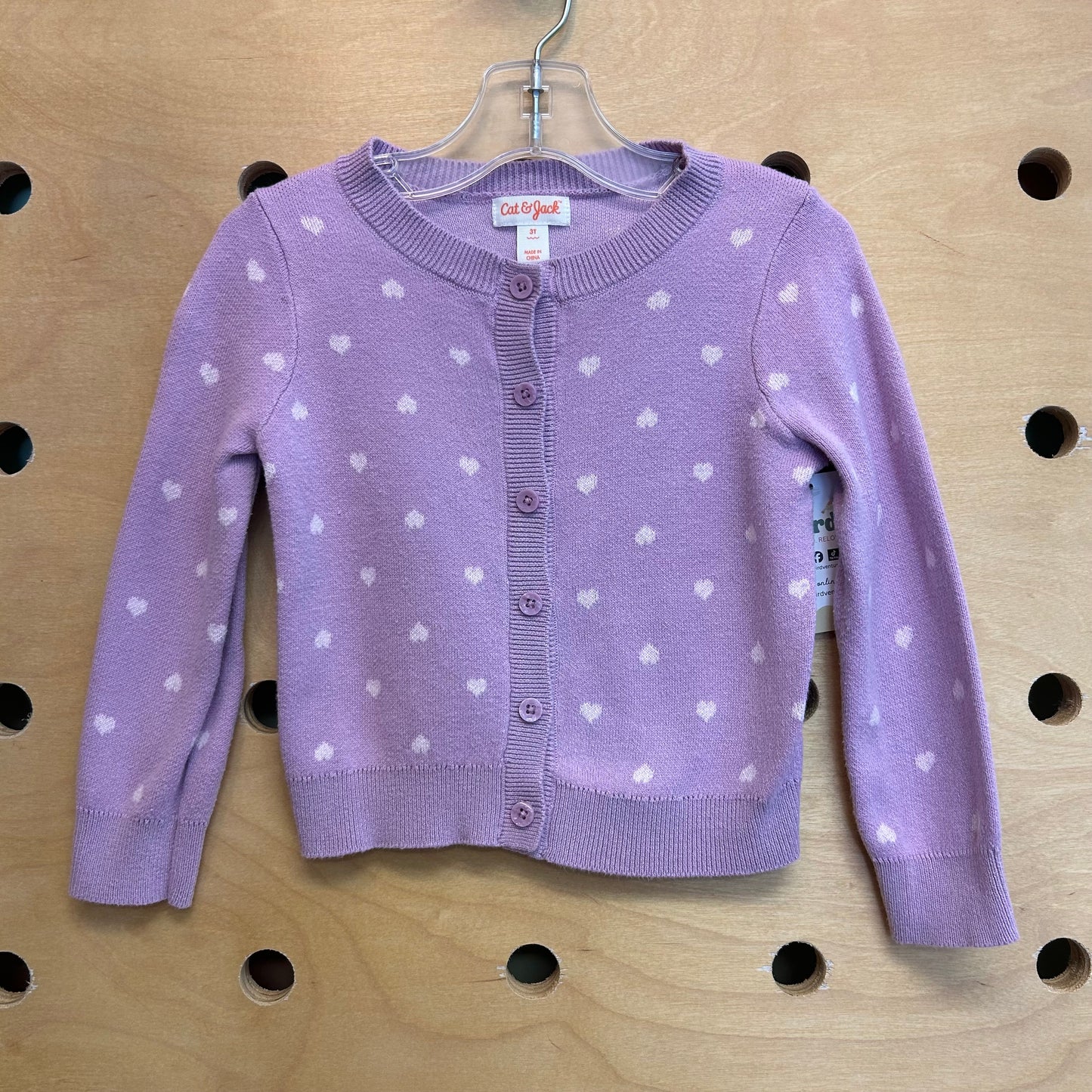 Purple/White Hearts Cardigan