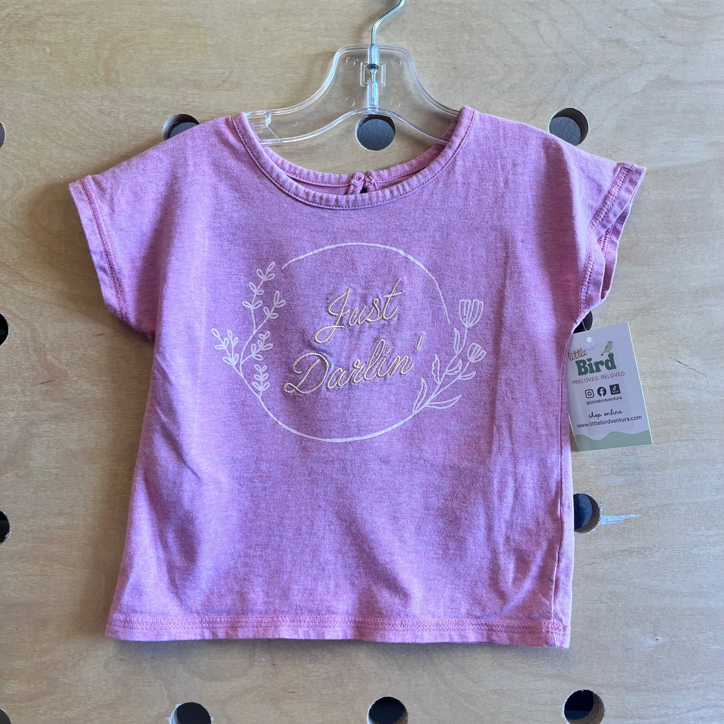 Pink Embroider 'Just Darlin' Tee