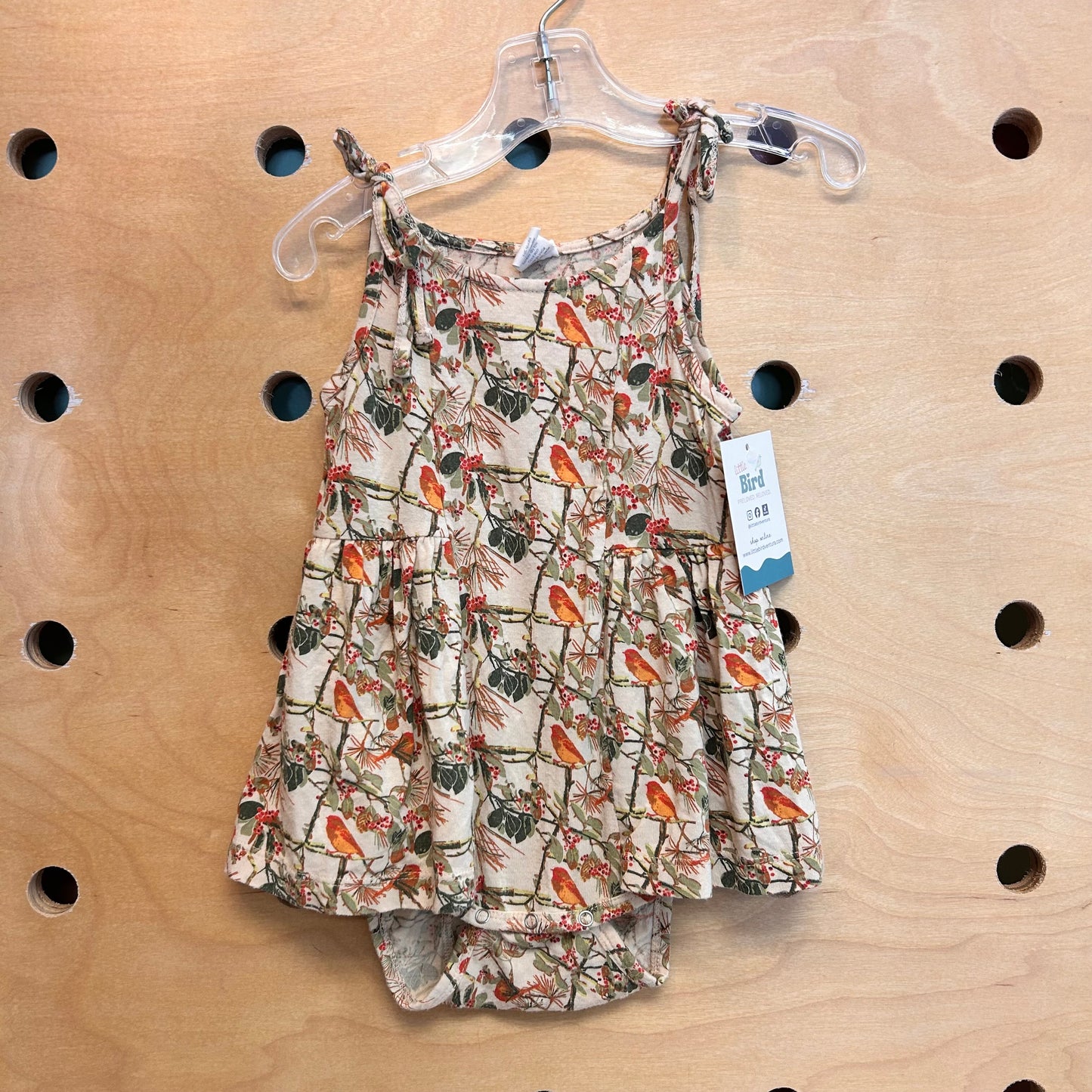 Beige Modal Birds Romper
