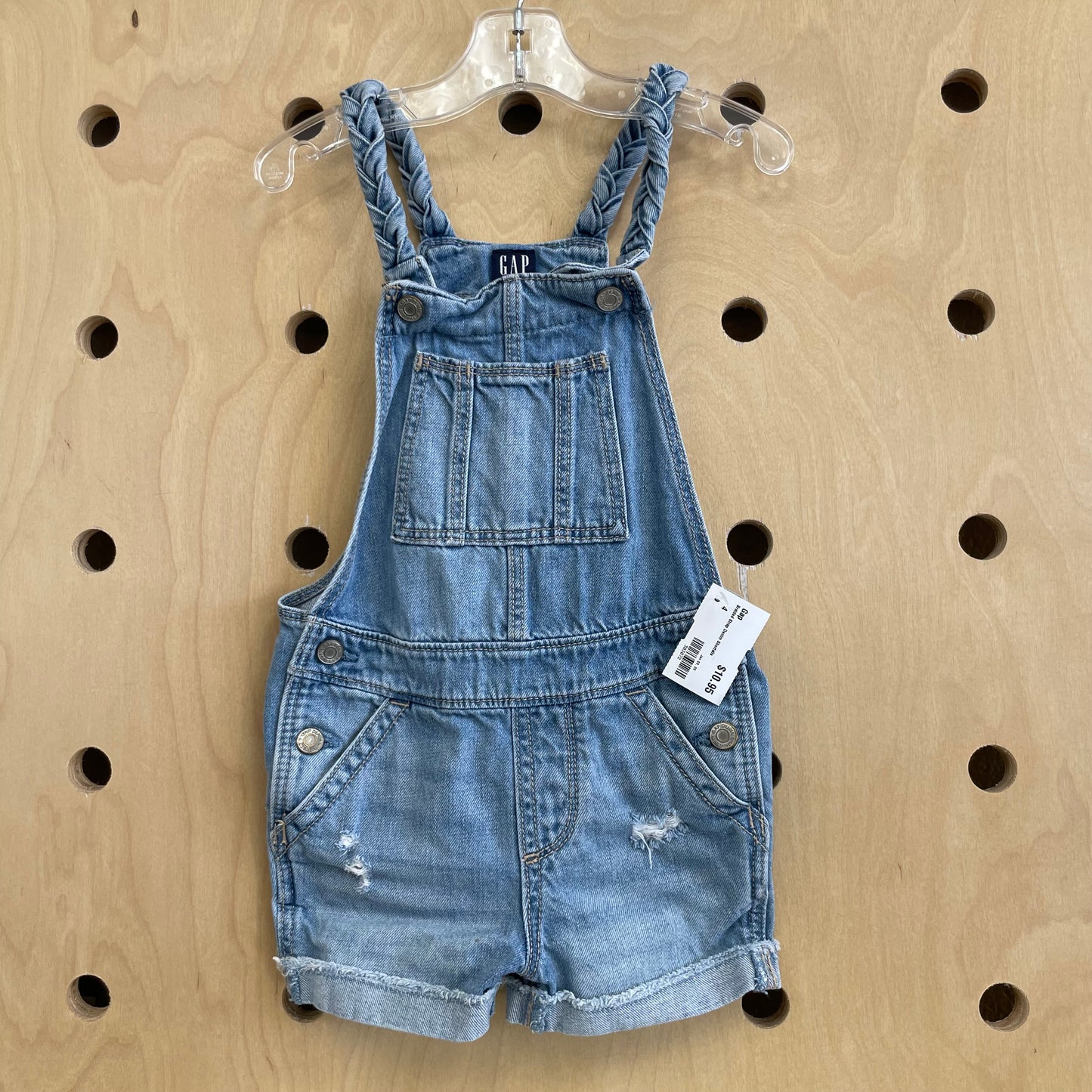 Braided Strap Denim Shortalls