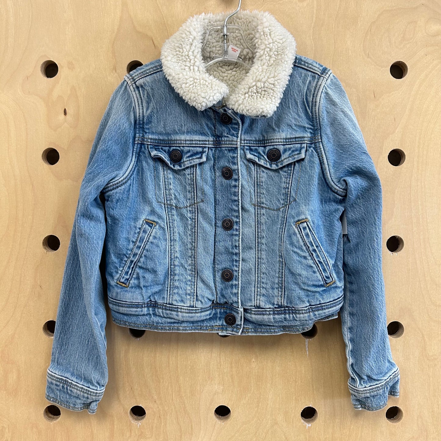 Fleece Lined Snap Denim Jacket