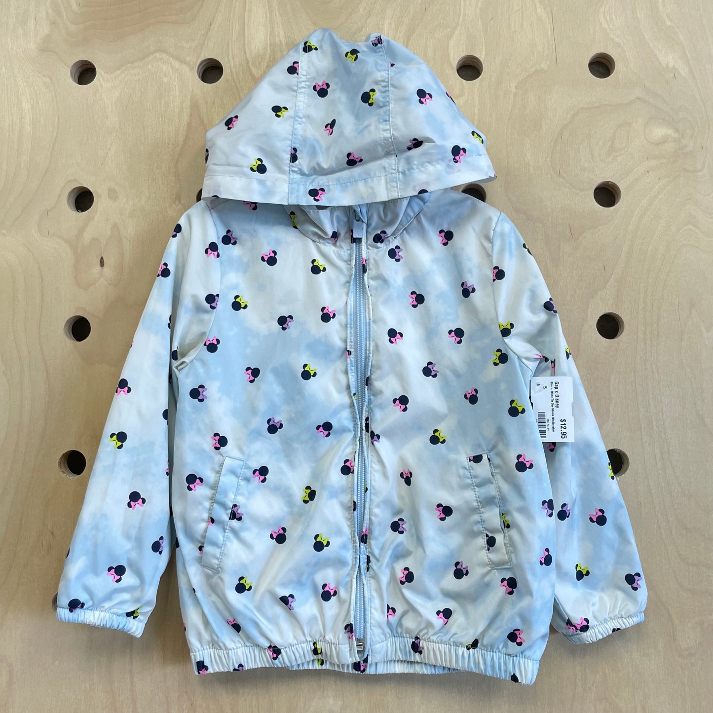 Blue + White Tie Dye Minnie Windbreaker