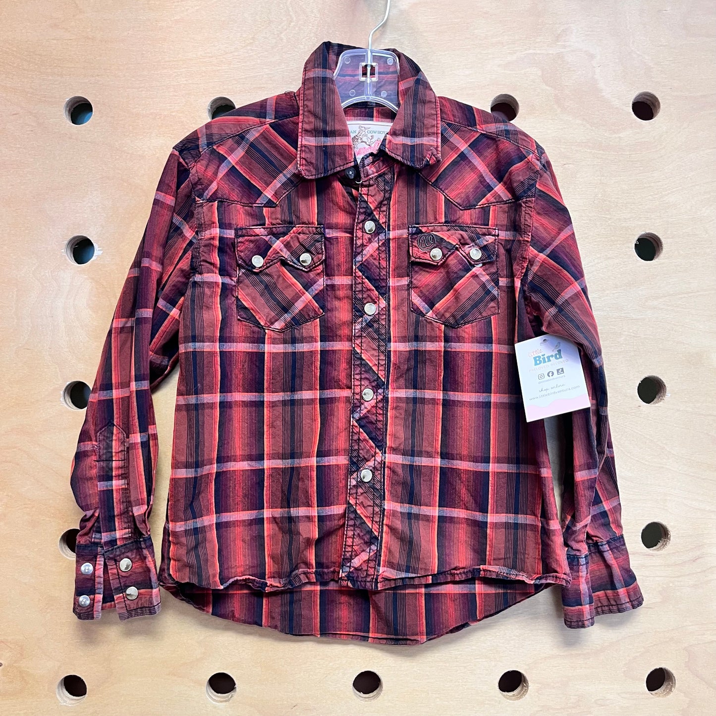 Rust Plaid Snap Western Shirt