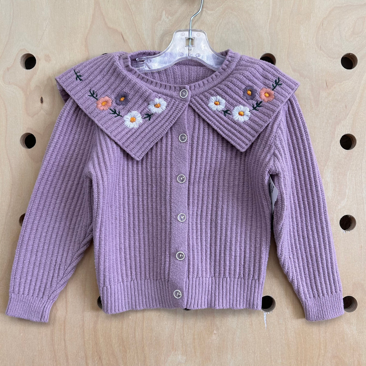 Lavender Floral Collar Cardigan