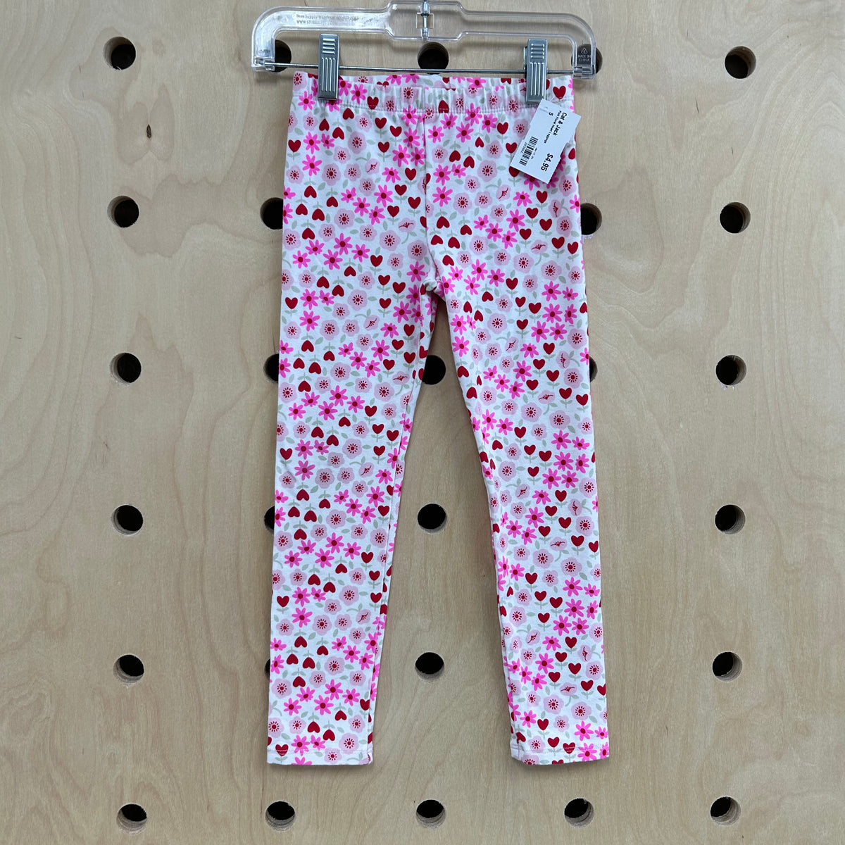 Pink Floral Heart Leggings