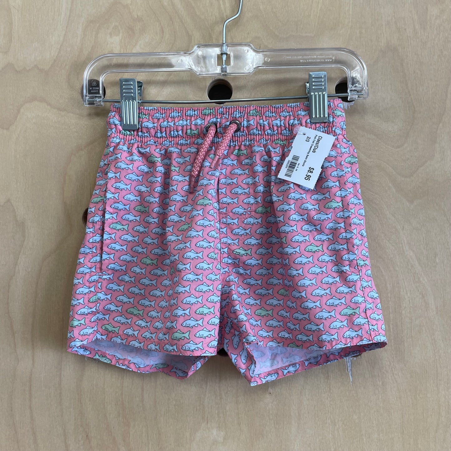 Pink Fish Drawstring Swim Shorts