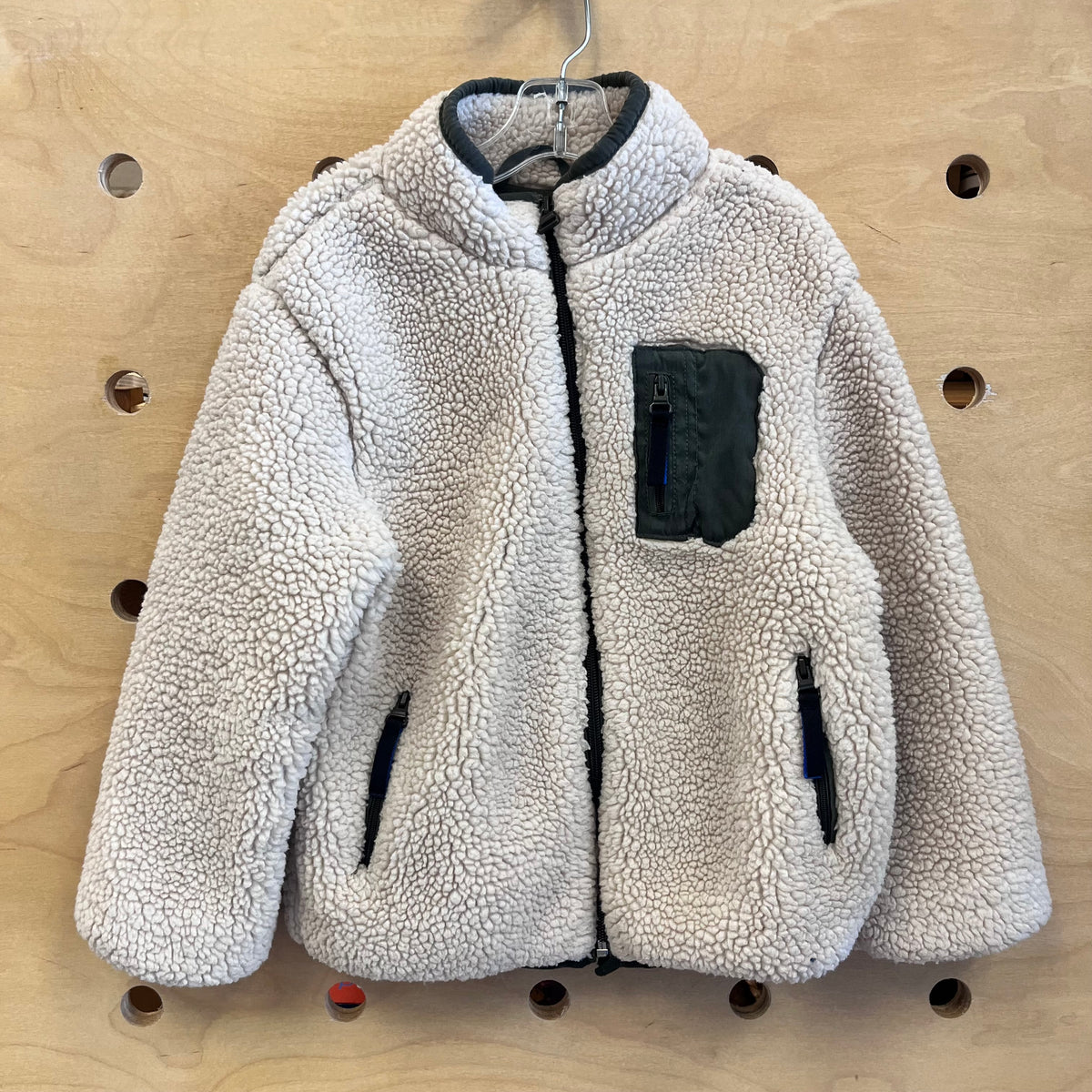 Beige/Green Sherpa Jacket