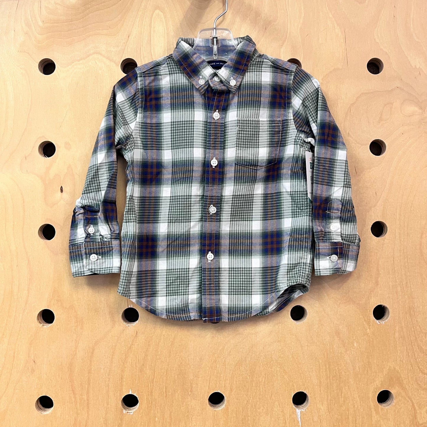 Green Plaid Button Up