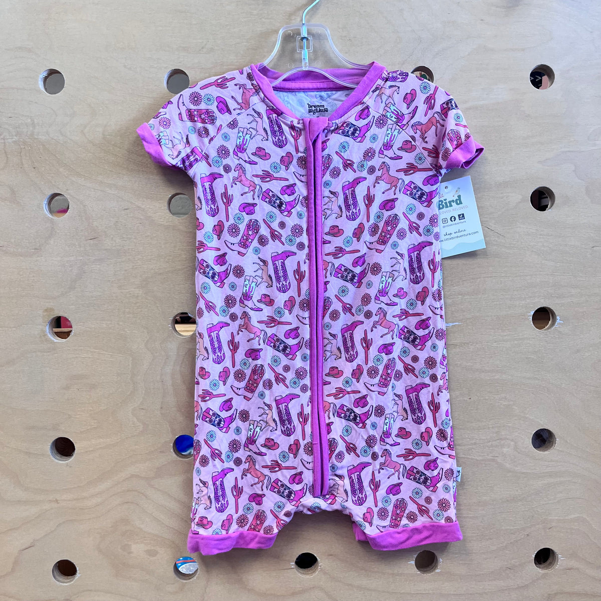 Pink Bamboo Cowgirl Style Romper