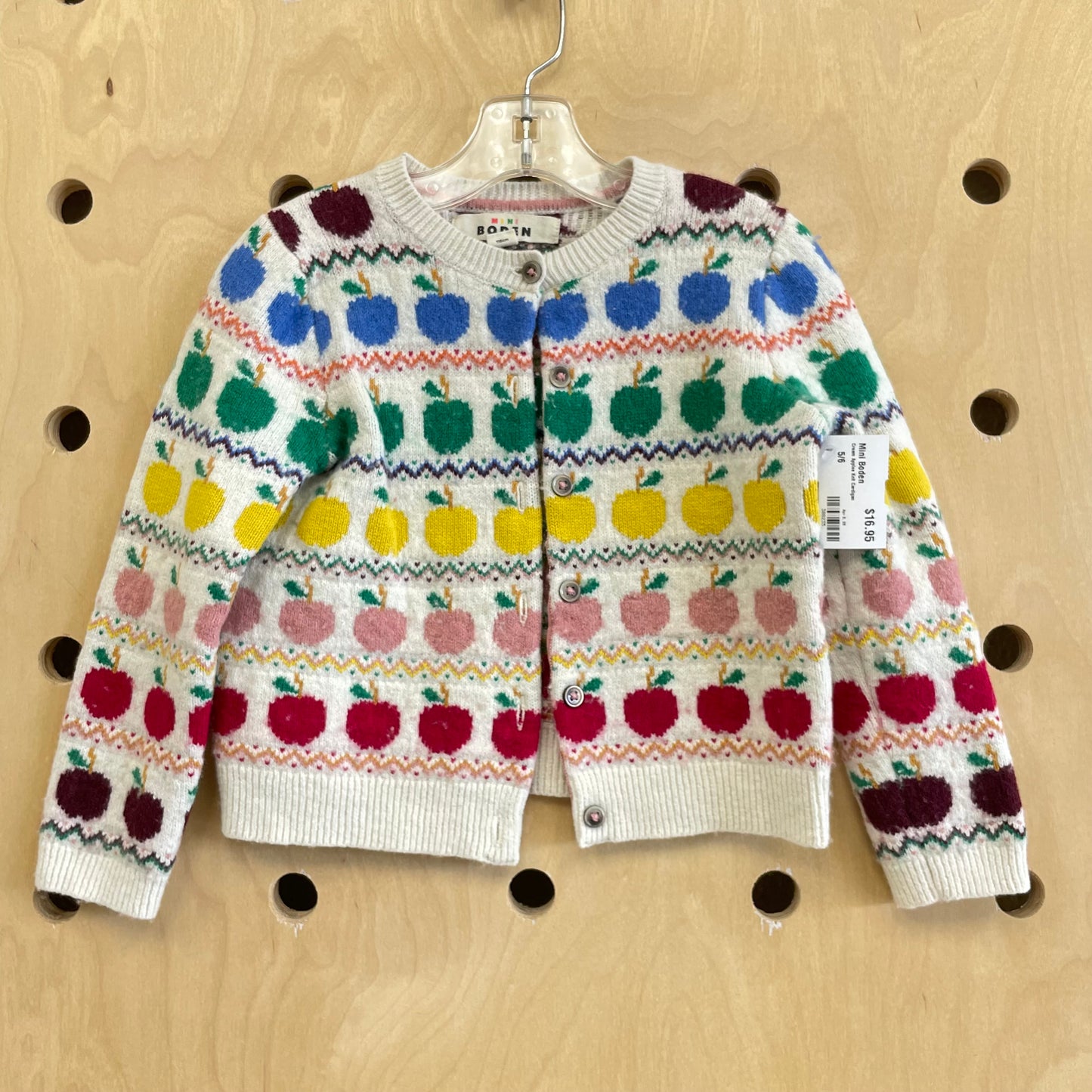 Cream Apples Knit Cardigan