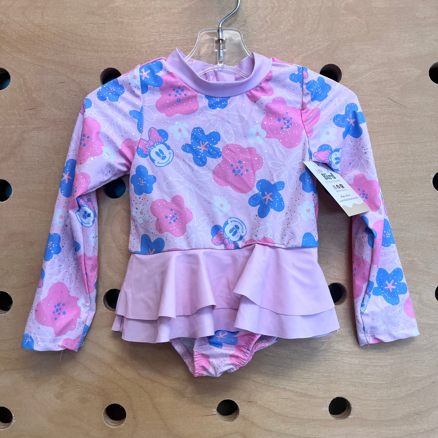 Pink Floral Sparkle Minnie Swimsuit