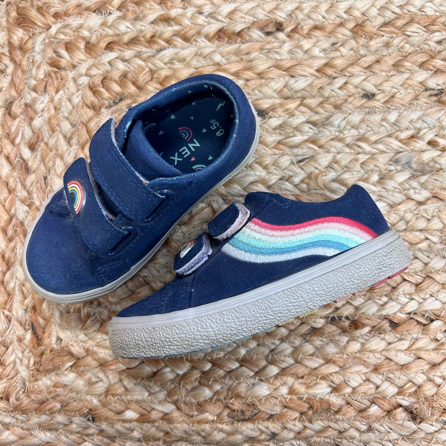 Blue Rainbow Velcro Shoes