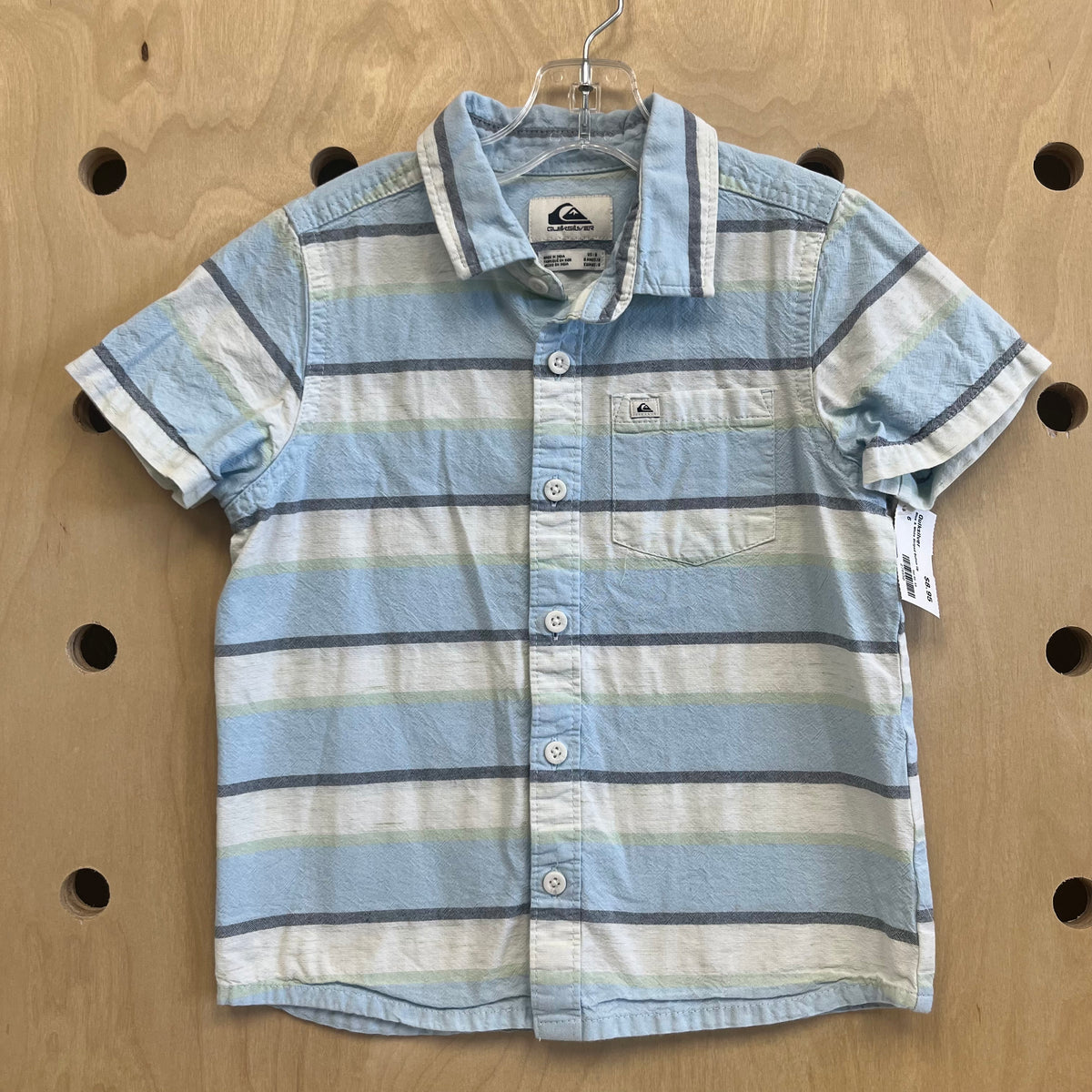 Blue & White Striped Button Up