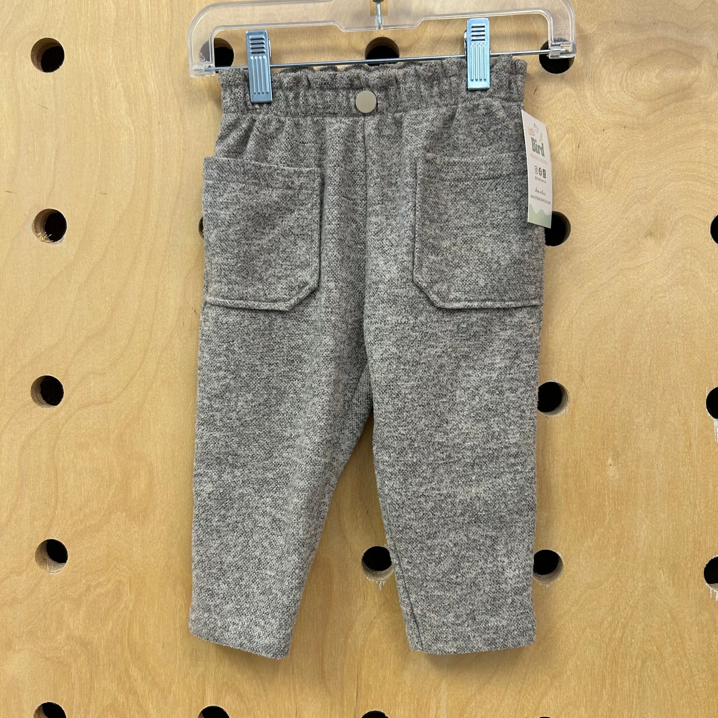 Grey Front Pocket Knit Pants
