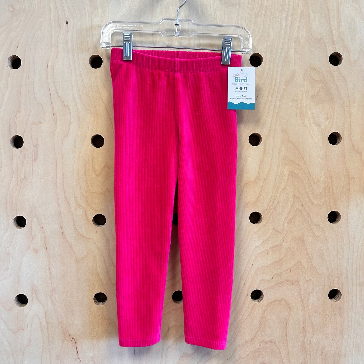 Hot Pink Velour Ribbed Leggings