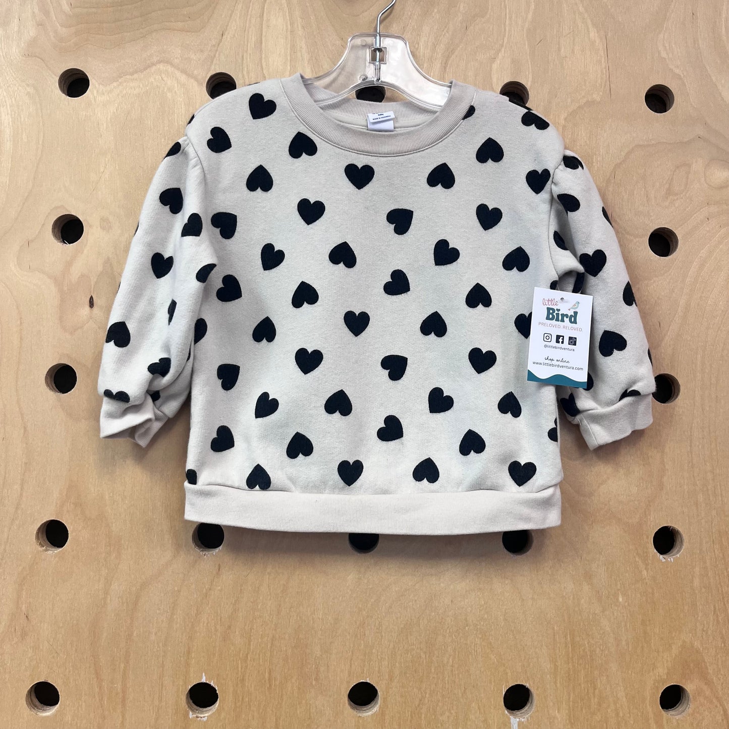 Cream + Black Hearts Pullover