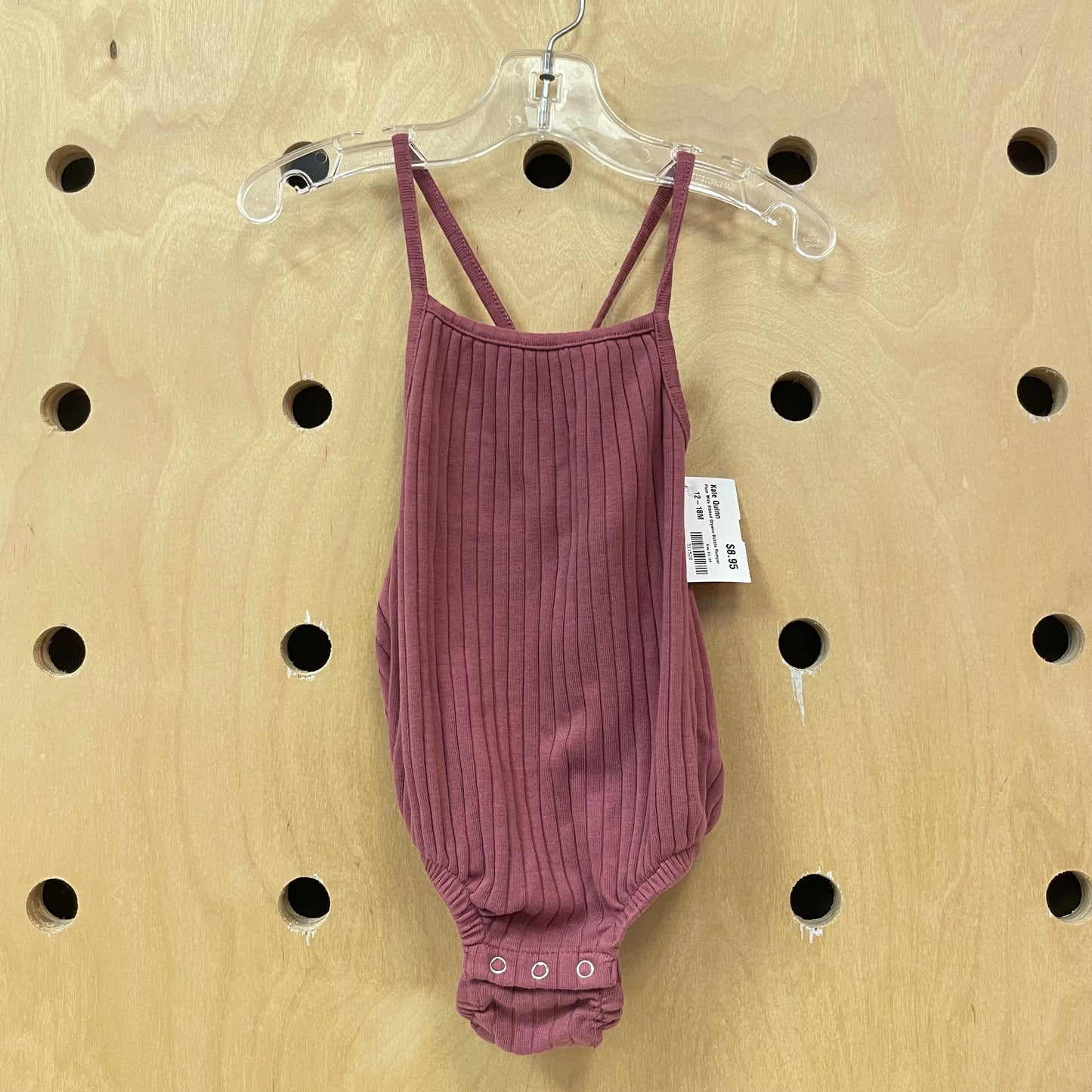Plum Wide Ribbed Organic Bubble Romper