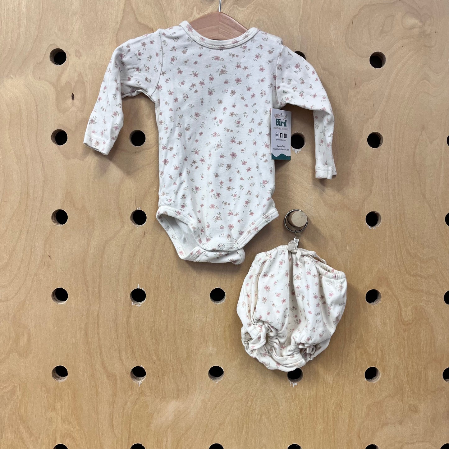 Cream Floral Bodysuit & Bloomies Outfit