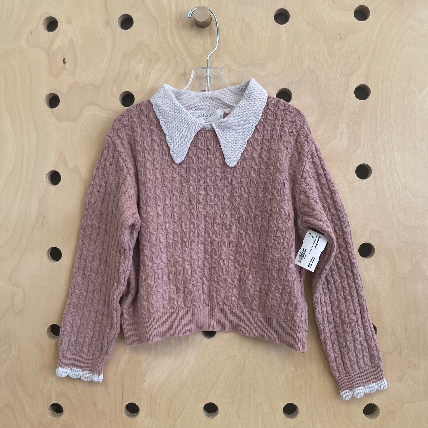 Dusty Pink Cable Knit Sweater