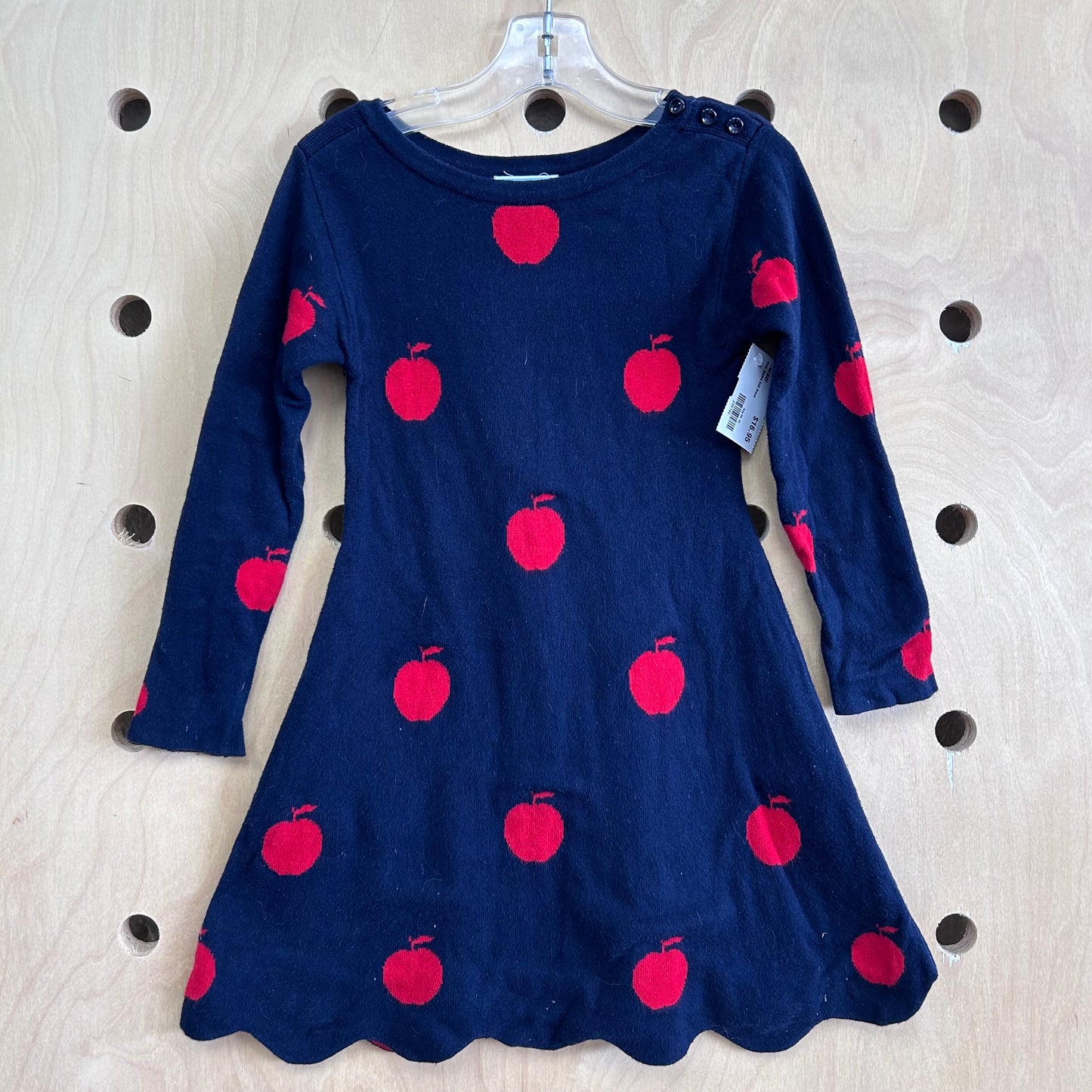 Navy Apples Knit Dress